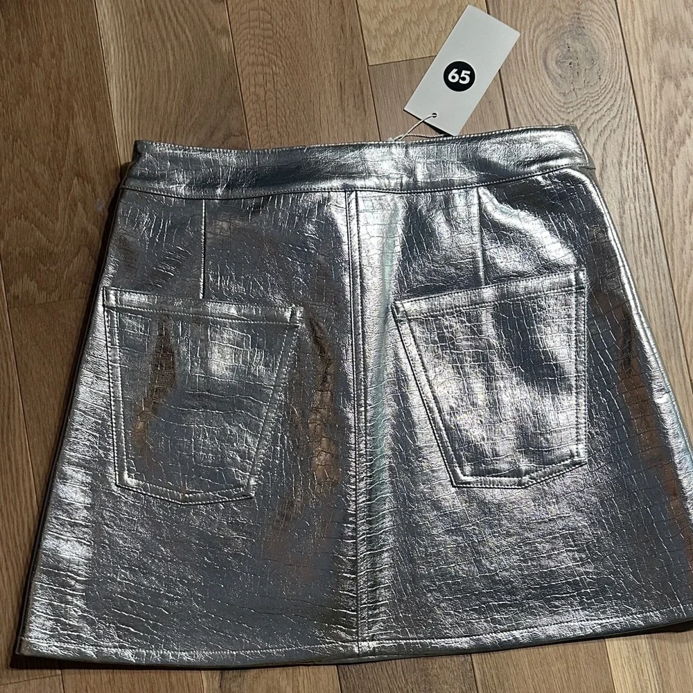 Torn by Ronny Kobo Silver Mini Skirt